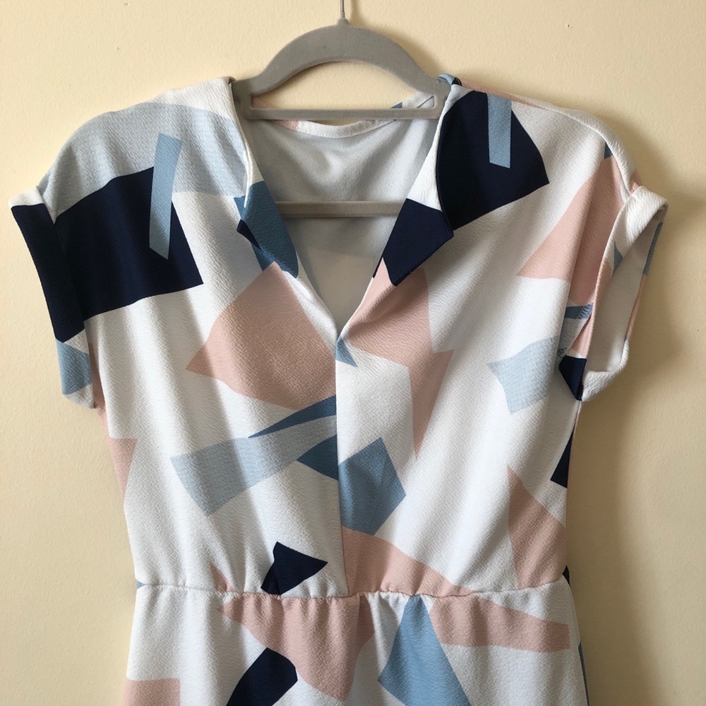 Hapsha Midi Dress Mod Retro Vintage Pattern Colorblock Statement Piece - Picture 6 of 13